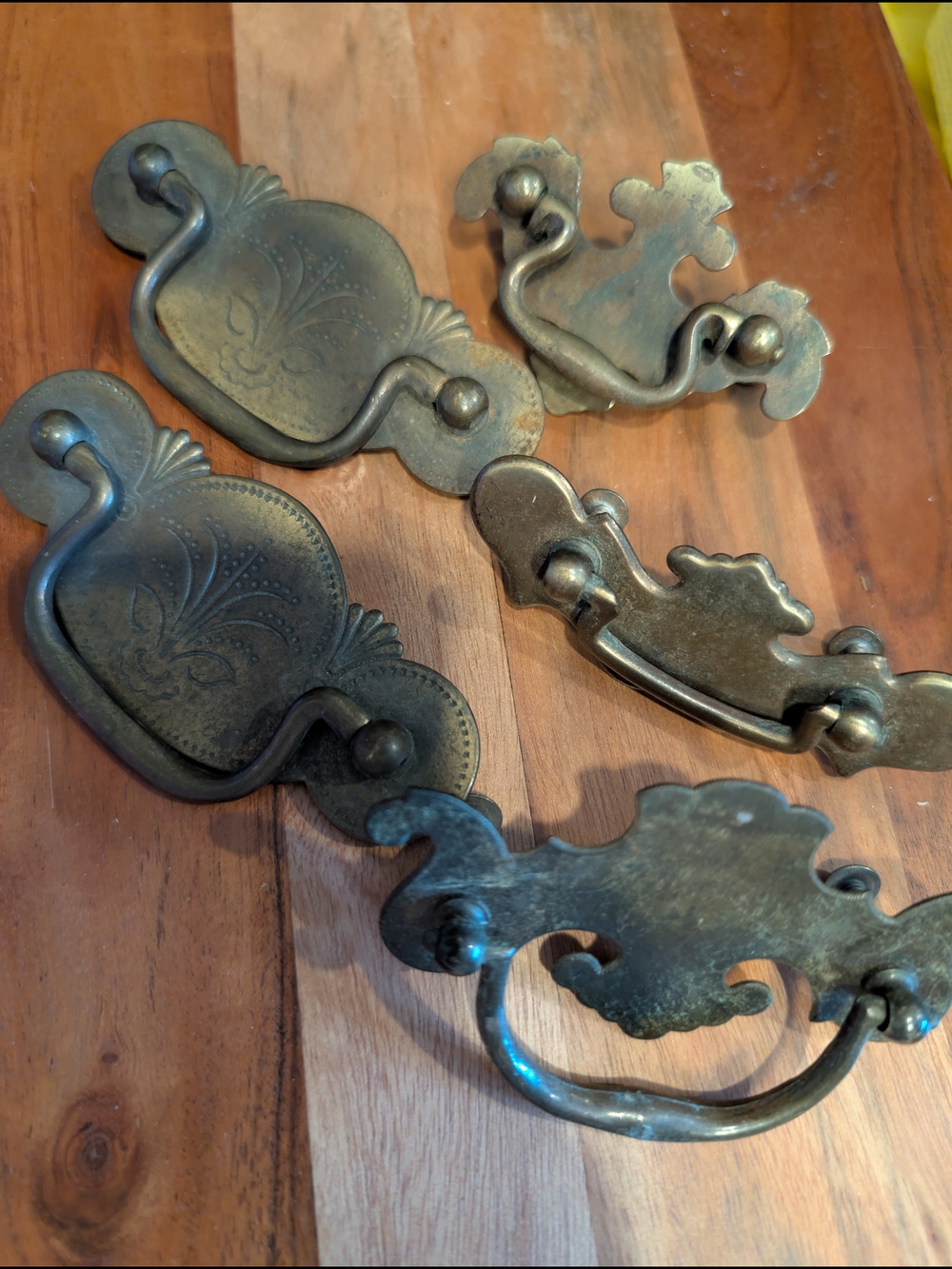Antique Drawer Pulls - Brass Colored Finish